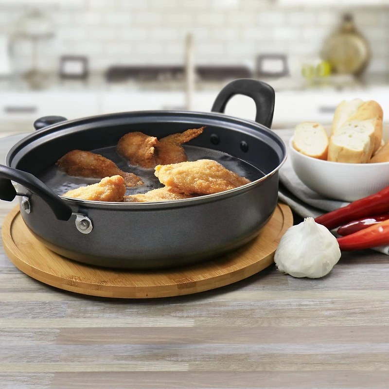 Gibson Everyday® 12" Highberry Gray Nonstick All Purpose Pan with Lid