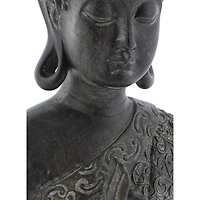 17" Brown Bohemian Polystone Buddha Sculpture