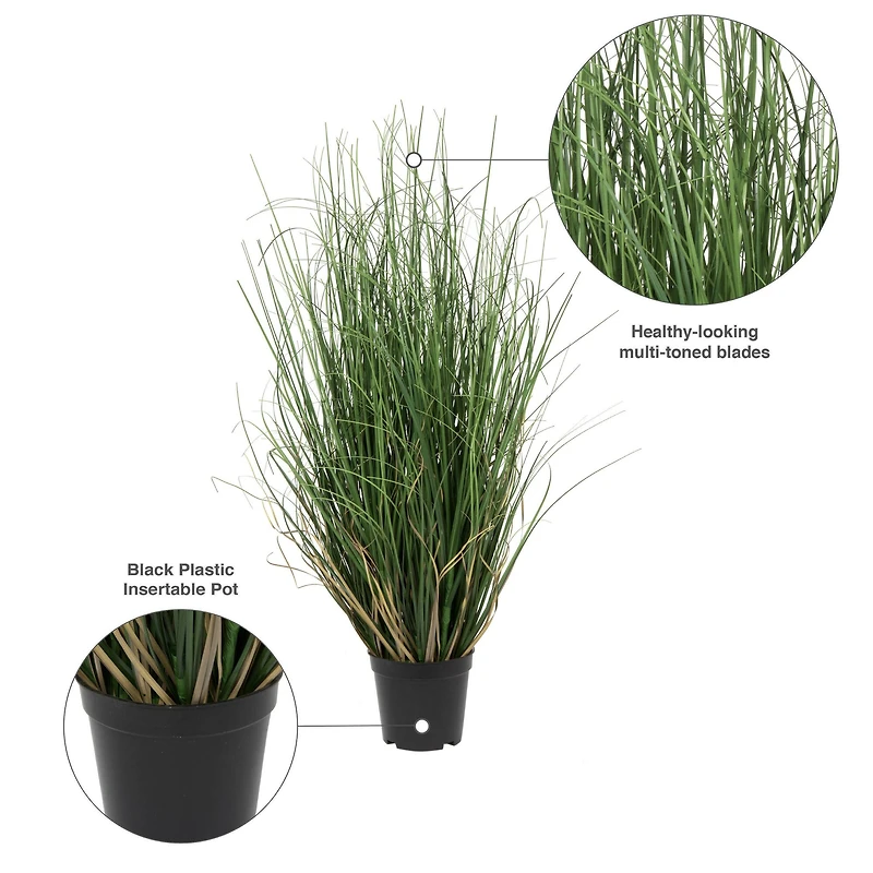 Artificial Potted Green Curled Grass