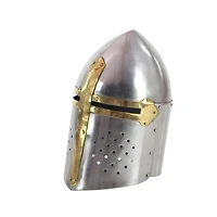 Silver Iron Eclectic Medieval Helmet, 13" x 9" x 9"