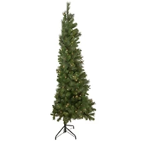 6.5ft. Pre-Lit Beaver Pine Artificial Christmas Wall Tree, Clear Lights