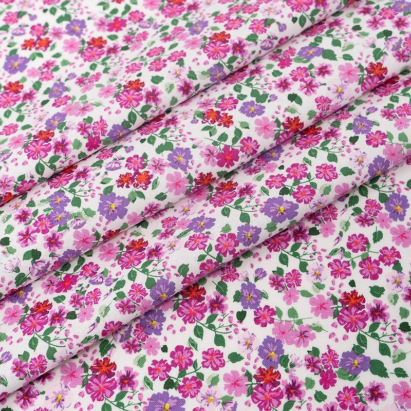 SINGER Spring Purple Floral Cotton Fabric Bundle