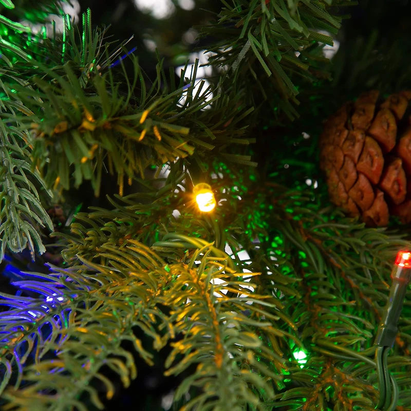 6ft. Pre-Lit Green Fir Artificial Christmas Tree with Warm White LED Lights