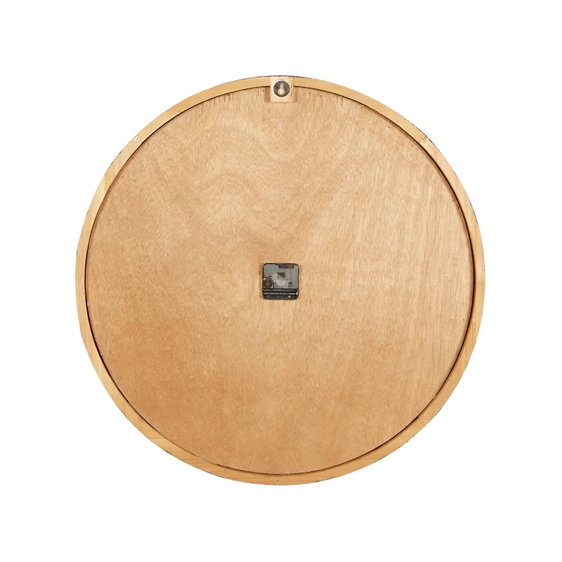 25" Brown Wood Industrial Wall Clock