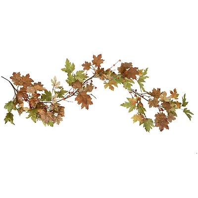5ft. Maple Leaves & Berries Artificial Fall Harvest Garland