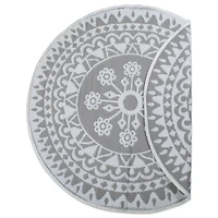 DII® Round Gray Floral Outdoor Rug, 5ft.