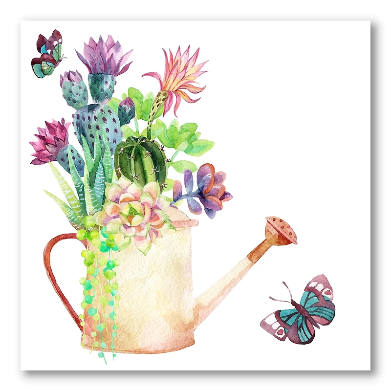 Designart - Succulents In Old Watering Can
