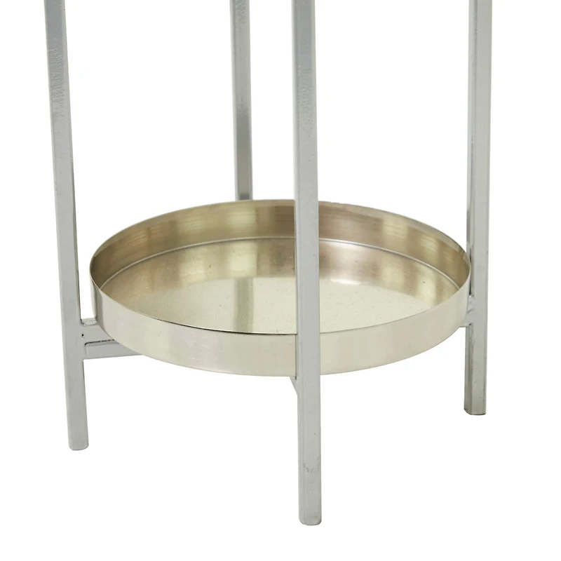 CosmoLiving by Cosmopolitan Silver Metal Planter with Removable Stand Set