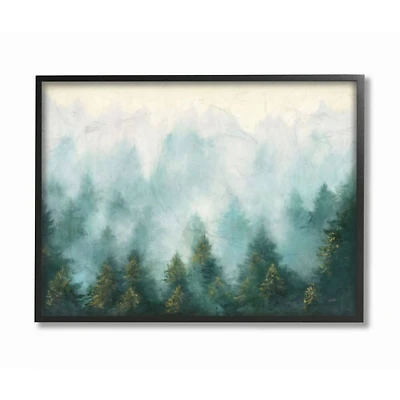 Stupell Industries Abstract Pine Forest Landscape with Mist Framed Wall Art