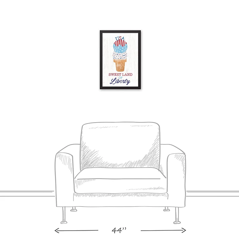 Sweet Land of Liberty Ice Cream Black Framed Canvas