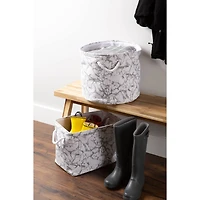 DII® Medium Round Marble White Polyester Bin