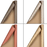 JAM Paper Assorted Kraft Stripe Gift Wrap Set, 4ct. 