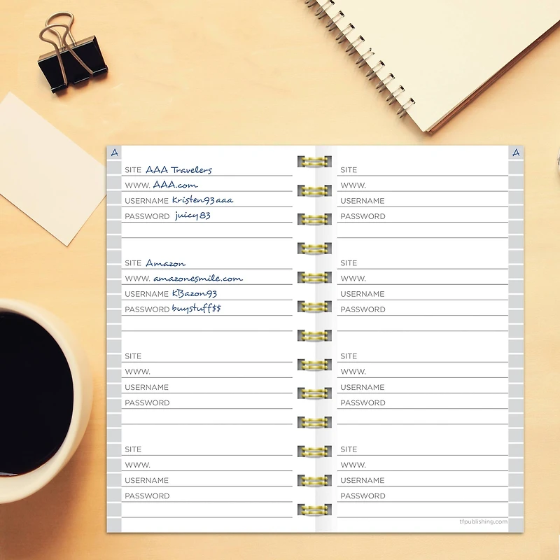 TF Publishing Joy Spiral Password Book