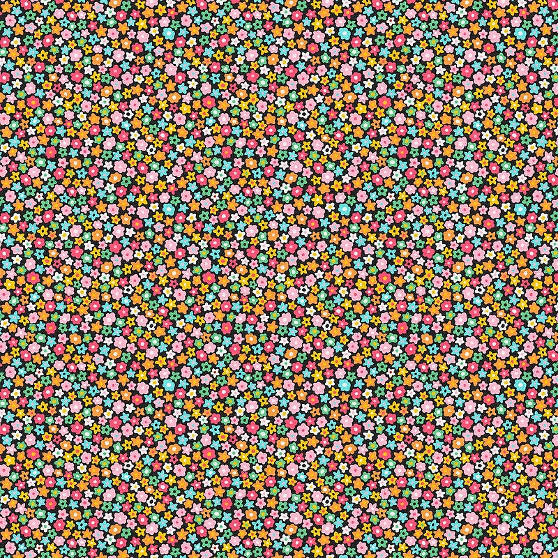 Fabric Editions Navy Blooming Buds Cotton Fabric