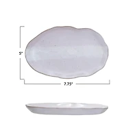 Hello Honey® 7.75" Cream Stoneware Organic Shaped Plate, 4ct.