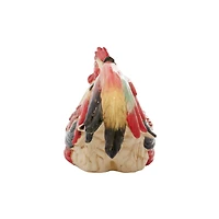 15" Red Ceramic Farmhouse Bird Garden Sculpture