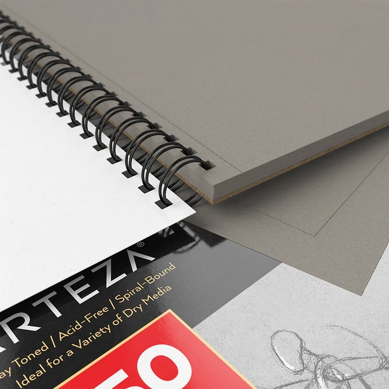 Arteza® 9" x 12" Toned Gray Spiral Sketch Pads, 2ct.