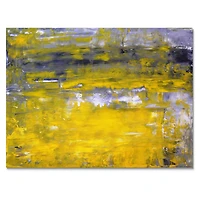 Designart - Grey and Yellow Abstract Art Painting