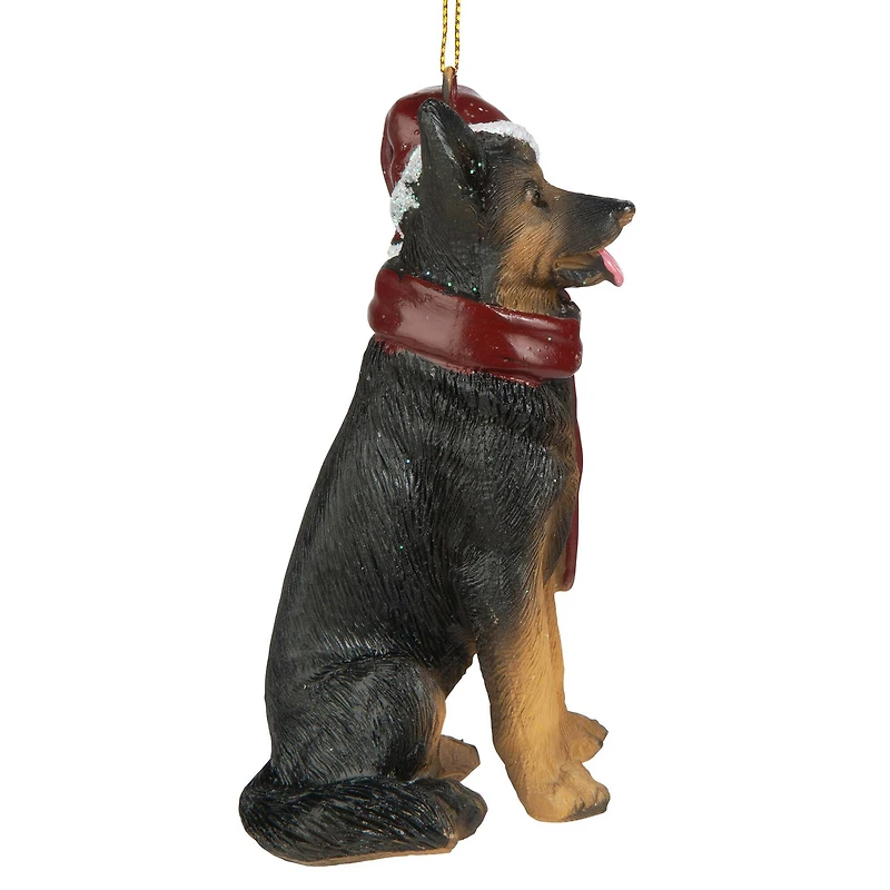 3.5" German Shepard Holiday Dog Ornament