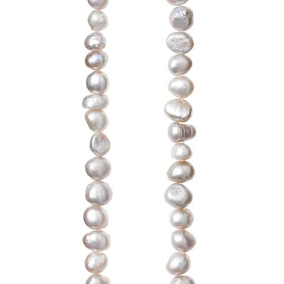 Light Gray Pearl Rondelle Seed Beads, 6mm by Bead Landing™