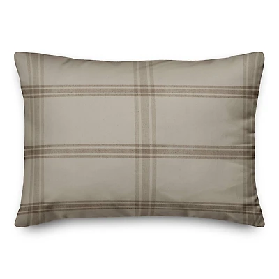 Autumn Fall Brown Plaid Throw Pillow