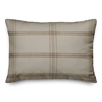 Autumn Fall Brown Plaid Throw Pillow