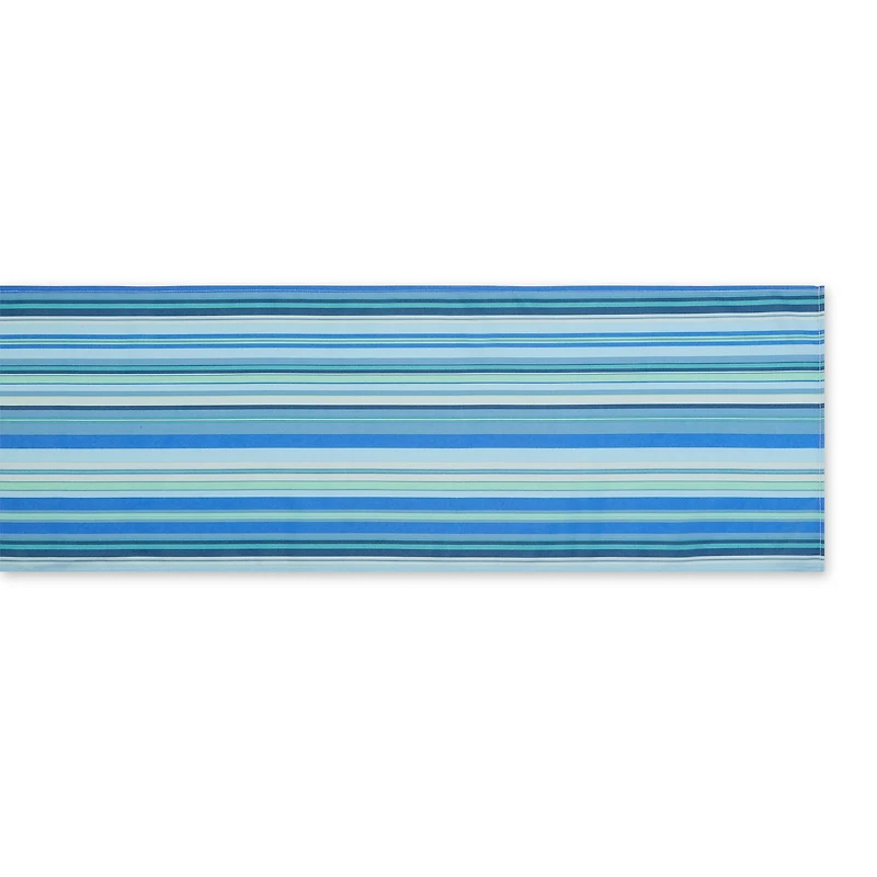 DII® Blue Ocean Stripe Print Outdoor Table Runner, 14x72