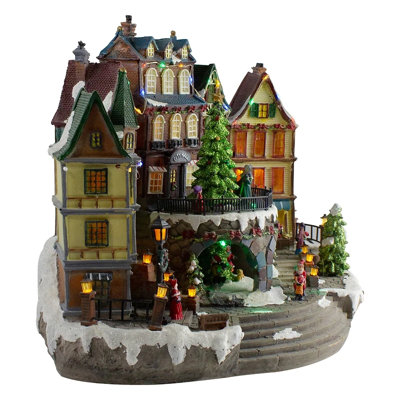 15" Gray & Green LED Lighted Big Christmas Tree With Kids