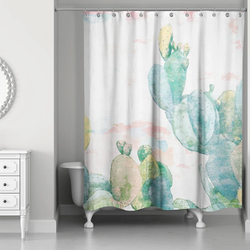 Funky Cactus Print 71" x 74" Shower Curtain