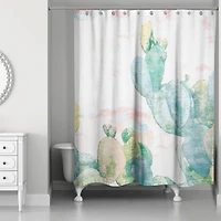 Funky Cactus Print 71" x 74" Shower Curtain