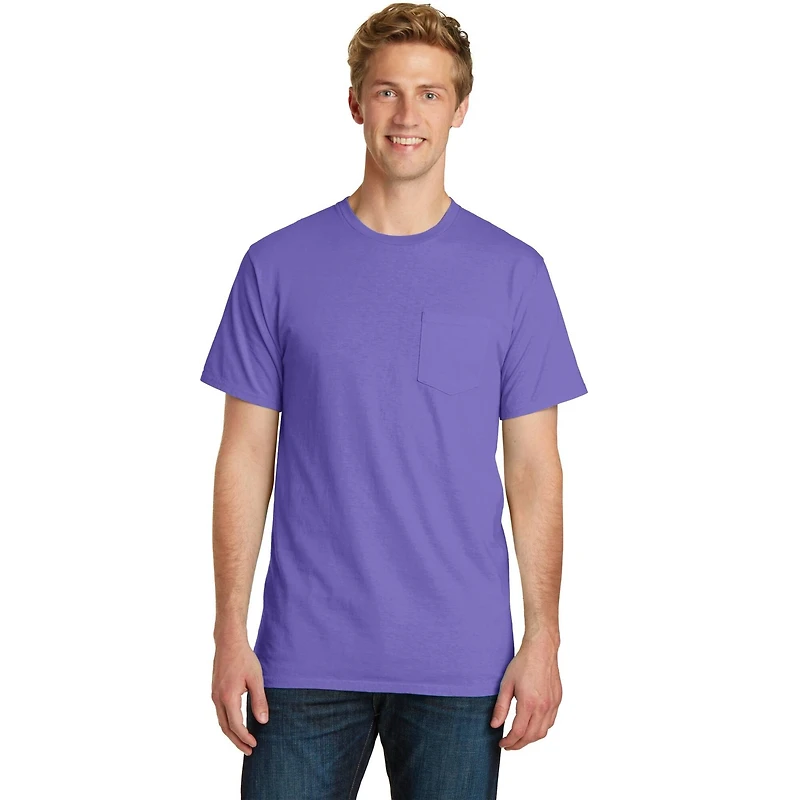 Port & Company® Beach Wash® Garment-Dyed Adult Pocket T-Shirt