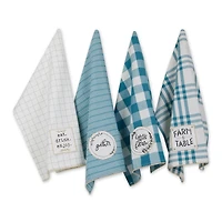 Storm Blue  Farm To Table Embellished Dishtowel (Set of 4)