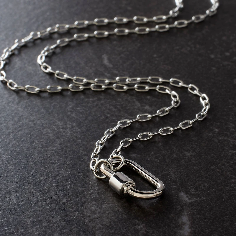 18" Rhodium Paperclip Necklace by Bead Landing™