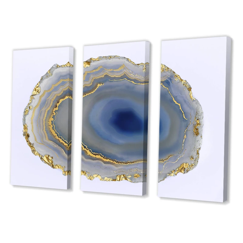 Designart - Golden Water Agate - Abstract Canvas Wall Art