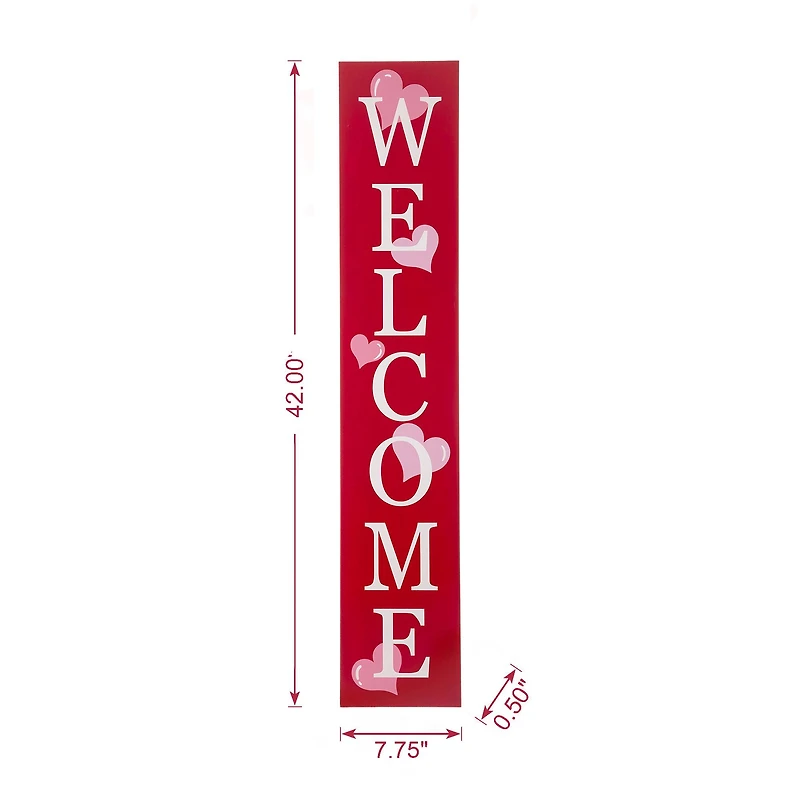 Glitzhome® 3.5ft. Valentine's Wooden Welcome Porch Sign