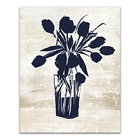Navy Flower Vase 16" x 20" Canvas Wall Art