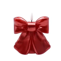 Glossy Red Bow LED Wax Candle by Ashland®