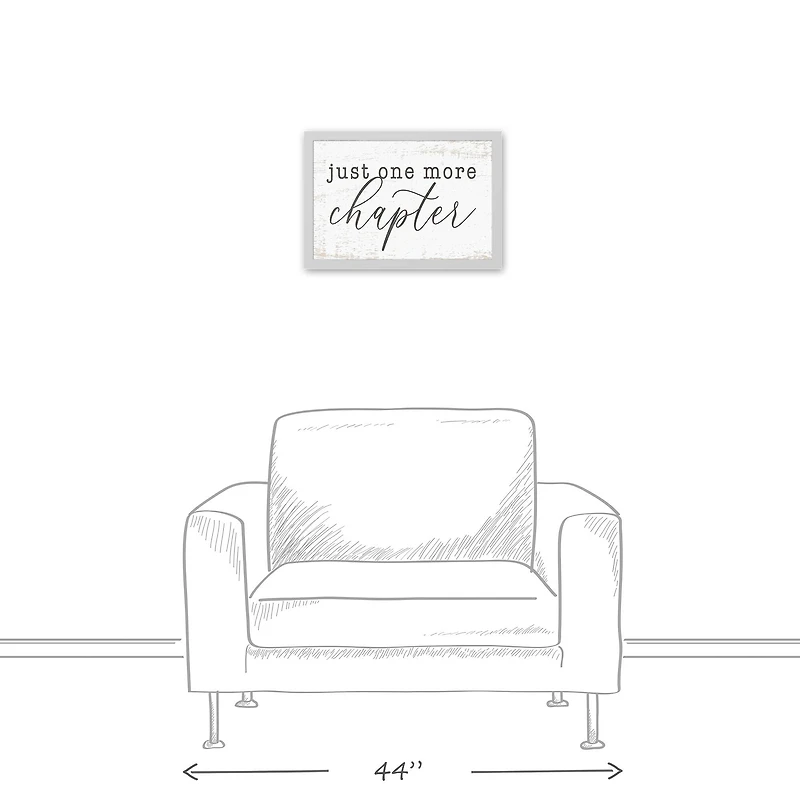 Just One More Chapter White Framed Canvas