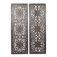 Set of 2 Brown Wood Traditional Wall Decor, 48" x 16"