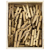 JAM Paper 7/8" Gold Wood Clothespins, 100ct.