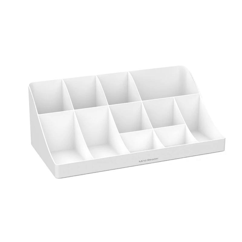 Mind Reader White 11 Compartment Pioneer Breakroom Condiment Organizer