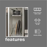 Household Essentials Glidez Chrome-Plated Steel 2-Tier Dual-Sliding Storage Organizer