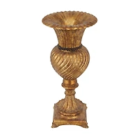 Gold Polystone Traditional Vase, 22" x 10" x 10"