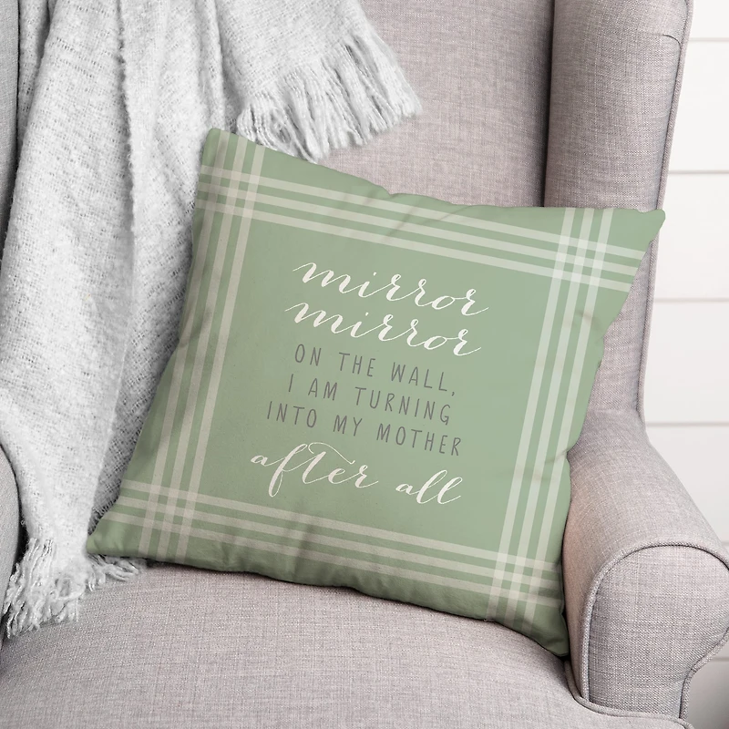 Mirror Mirror Sage Throw Pillow