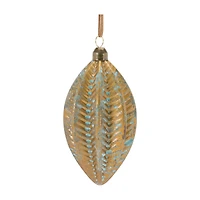 Blue & Brown Distressed Ribbed Glass Ornament Set