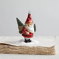 Hello Honey® 5.75" Garden Santa Glass Ornament