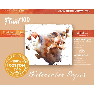 Fluid™ 100 Cold Press Watercolor Paper Block