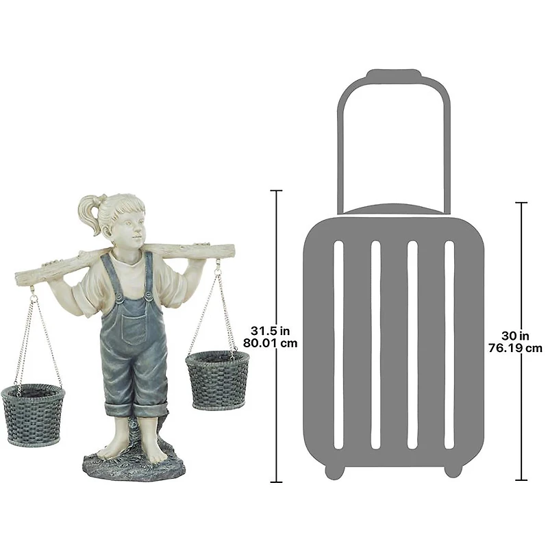 Design Toscano® 2.5ft. Large Flowers for Felicity Little Girl Garden Statue