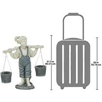 Design Toscano® 2.5ft. Large Flowers for Felicity Little Girl Garden Statue