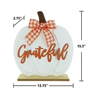 15.5" Grateful Pumpkin with Ribbon Tabletop Décor by Ashland®